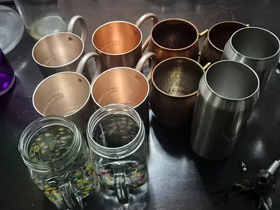Mediium sized party  glasses and tankards