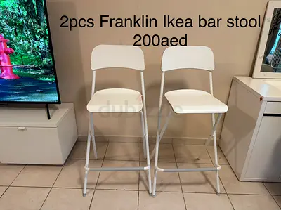 2x IKEA FRANKLIN bar stools - white, good condition