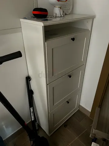 White 3-Drawer Tall Storage Cabinet - Good Condition