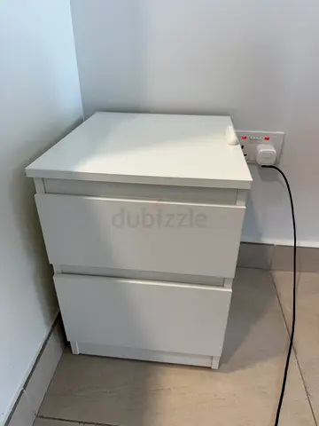 IKEA white 3-drawer bedside cabinet / storage unit - good condition