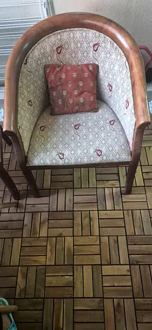 Wooden Frame Accent Chair with Cushioned Seat