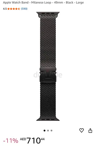 Apple Watch Milanese Loop Strap - 49mm, Black, Large