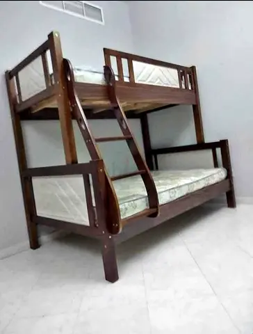 Brand new Solid Wood Bunk Bed (Double on Bottom) - Good Condition