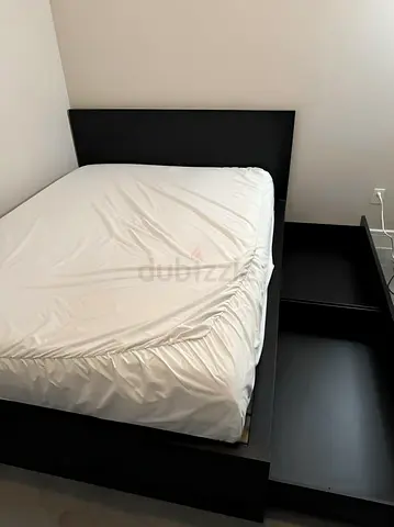 IKEA black bed with IKEA Mattress