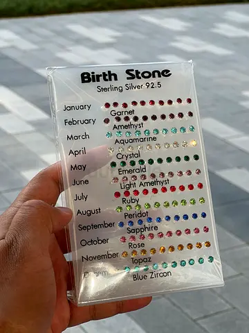 Silver Stud Earrings 925 with Coloured Stones – Brand New | Sold as Pairs