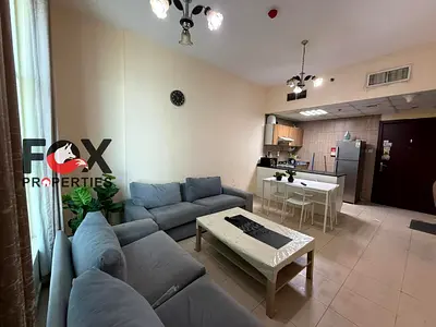 One-bedroom apartment with a living room for annual rent at City Tower Towers in Al Naeemiyah 3, fully furnished,with parking, balcony,and 2 bathrooms