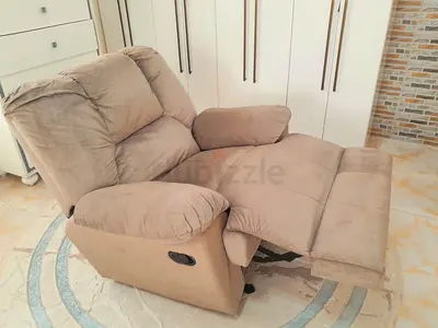 Comfortable Beige Manual Recliner Armchair - Good Condition