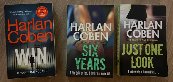 Set of 3 Harlan Coben Paperback Novels - Win, Six Years, Just One Look