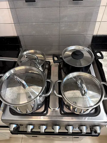 Stainless Steel Cookware Set with Lids - Used, Good Condition
