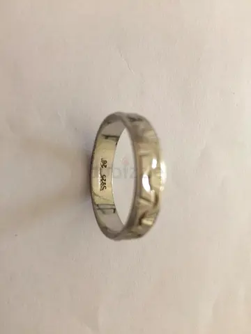 Sterling Silver S925 Ring with Etched Pattern      - Italian silver ring