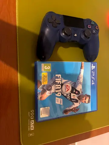 Sony PlayStation 4 DualShock Controller and FIFA 19 Game