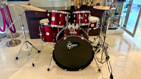 Gretsch 5-piece Drum Kit - Red Wine Finish, Good Condition