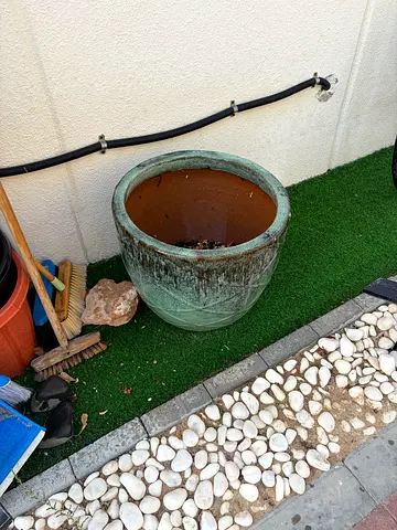 green porcelian planter pot