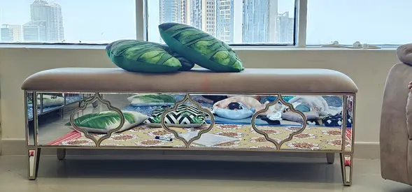 Mirrored Decorative Bench / Ottoman with storage