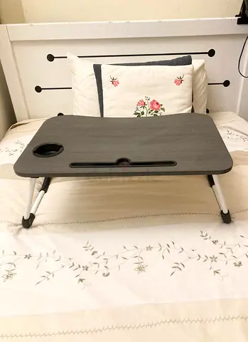 Folding Laptop Bed Table with Cup Holder- 10 dirhams