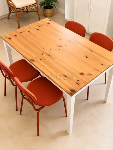 4 Modern Terracotta Padded Dining Chairs