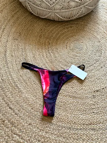 New womens bikini  bottom - purple  pink tie-dye, M