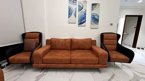 Luxury 9-Seater Living Room Sofa Set (5 Pieces) – Modern Design