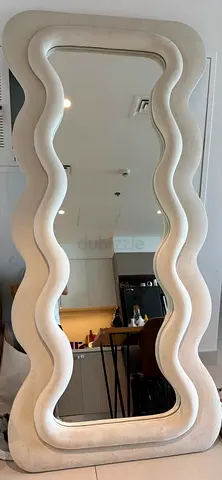 Large modern wavy standing mirror