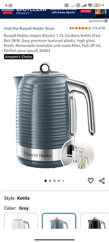 Russell Hobbs Electric Kettle (Grey) - 1.7L