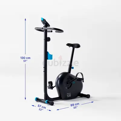 DOMYOS 120 Compact Upright Exercise Bike with Tablet Holder