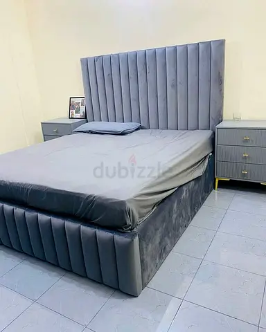 Modern Gray Velvet Bed For Sale
