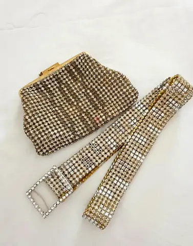 Bohemian Czech crystal purse and belt