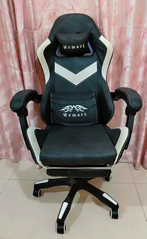 Wemart Black  White Gaming/Office Chair with Lumbar Support