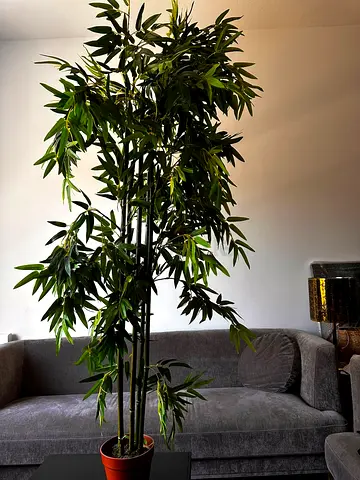 Tall Artificial Bamboo Plant in Pot - Lush Green Indoor Decor