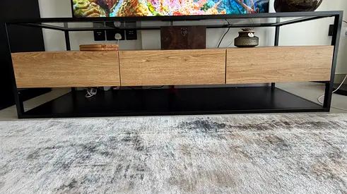 Modern TV Console / Entertainment Unit with Wooden Drawers