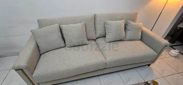 Light Grey 3-seater fabric sofa with cushions - Brand New ( Not used)