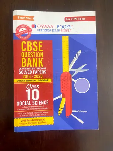CBSE Question Bank Class 10 Social Science (Oswaal Publishers) - + Practice Papers (2016-2025)