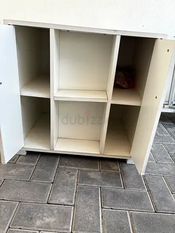 White Bathroom Sink Cabinet with Built-in Basin and Storage