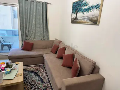 L-shaped sectional sofa with chaise - light grey, good condition