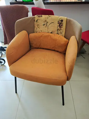 IKEA Comfortable Modern Accent Armchair — Beige/Tan Fabric, Good Condition