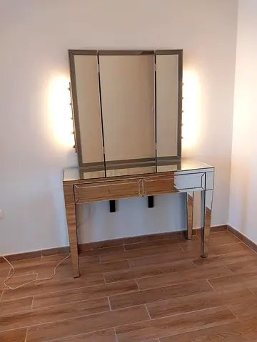Mirrored dressing table with two drawer