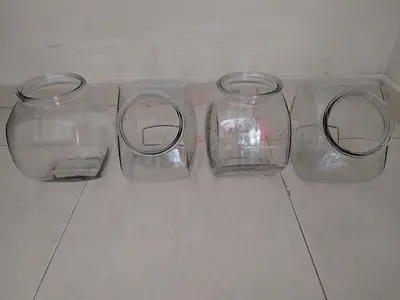 Set of 4 Glass Kitchen Storage Jars