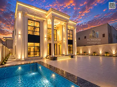 امتلك فيلا كلاكسيك 6 غرف ماستر مع رووف و مسبح و مصعد داخلى مساحة البناء7500 قدم بسعر شامل المكييفات مع تملك حر