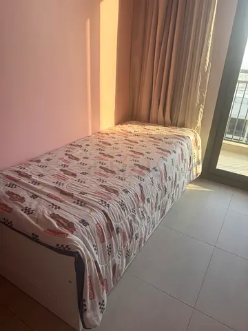 White single bed that can be converted with built-in storage 2 storage drawers along with mattress