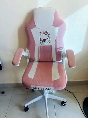 Pink Study Chair with Armrests — Good Condition