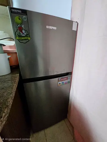 Geepas 250L Gross-180L Net Capacity, No Frost Double Door Refrigerator - 500aed