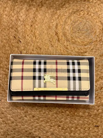 Beige Plaid Womens Long Wallet - New in Box