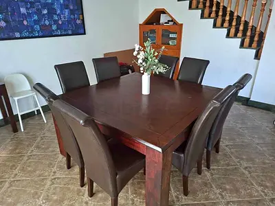 Beautiful wooden dining table - 8 seaters with chairs