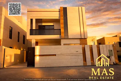 🏡 فيلا زاوية فاخرة للبيع في الباهية – عجمان | أرضي + أول + روف | 6 غرف | موقع مميز