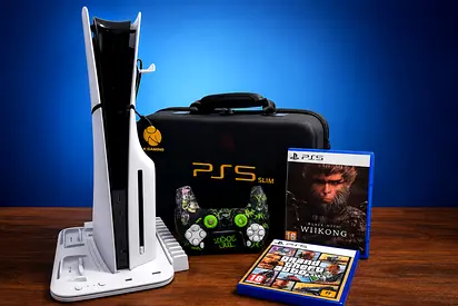 PS5 Slim Disc Edition Bundle + GTA V + Black Myth Wukong + Carry Case 🎮🔥
