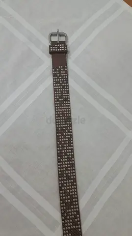 Liebeskind Berlin Brown Studded Leather Belt – 85 cm