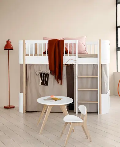 Wooden Low Loft Bed for Kids - Single Size