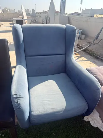 Comfortable Blue Velvet Armchair