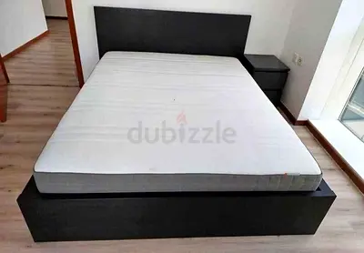IKEA malam king‑size bed (180 × 200 cm) with 2 storage drawers and an IKEA mattress ✨