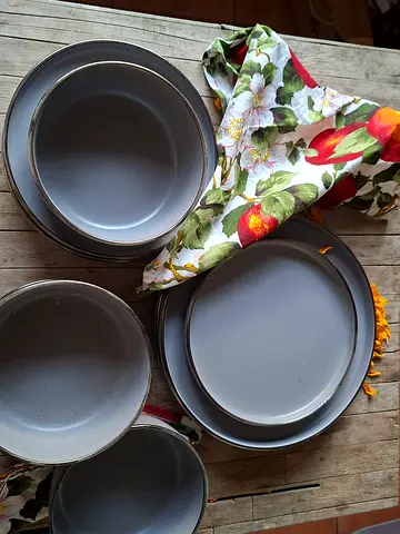 Modern Matte Grey Ceramic Dining Set